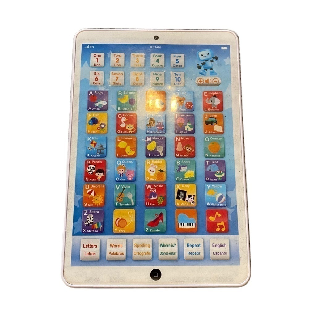 Jupiter Creations My First Tablet Kids Toy Musical Button Talking Learning ABC’s